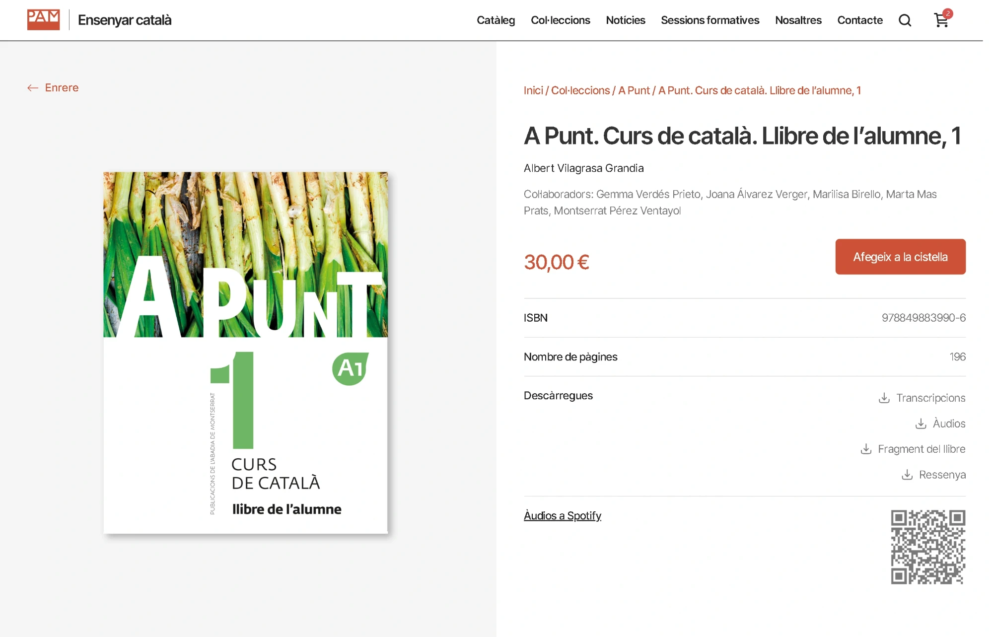Captura de la web de Ensenyar Català