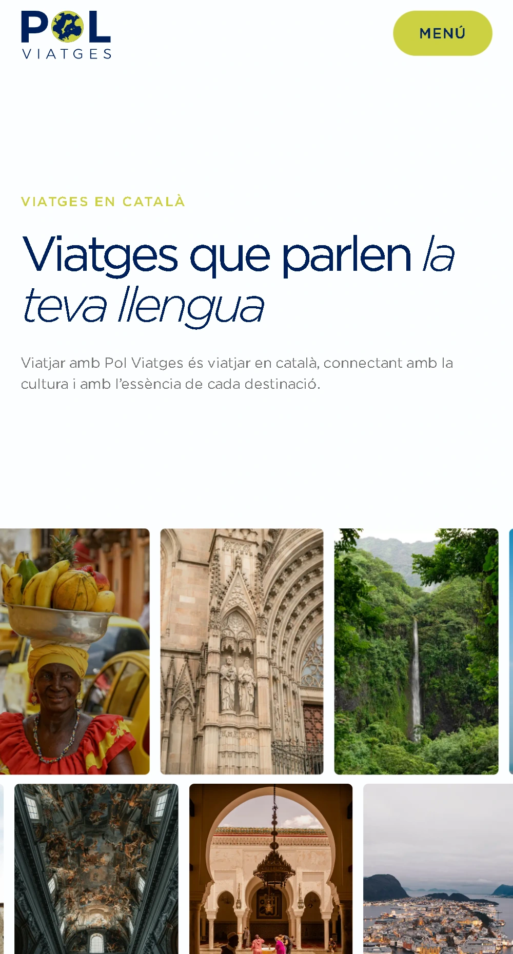Captura de la web de Pol Viatges en móvil