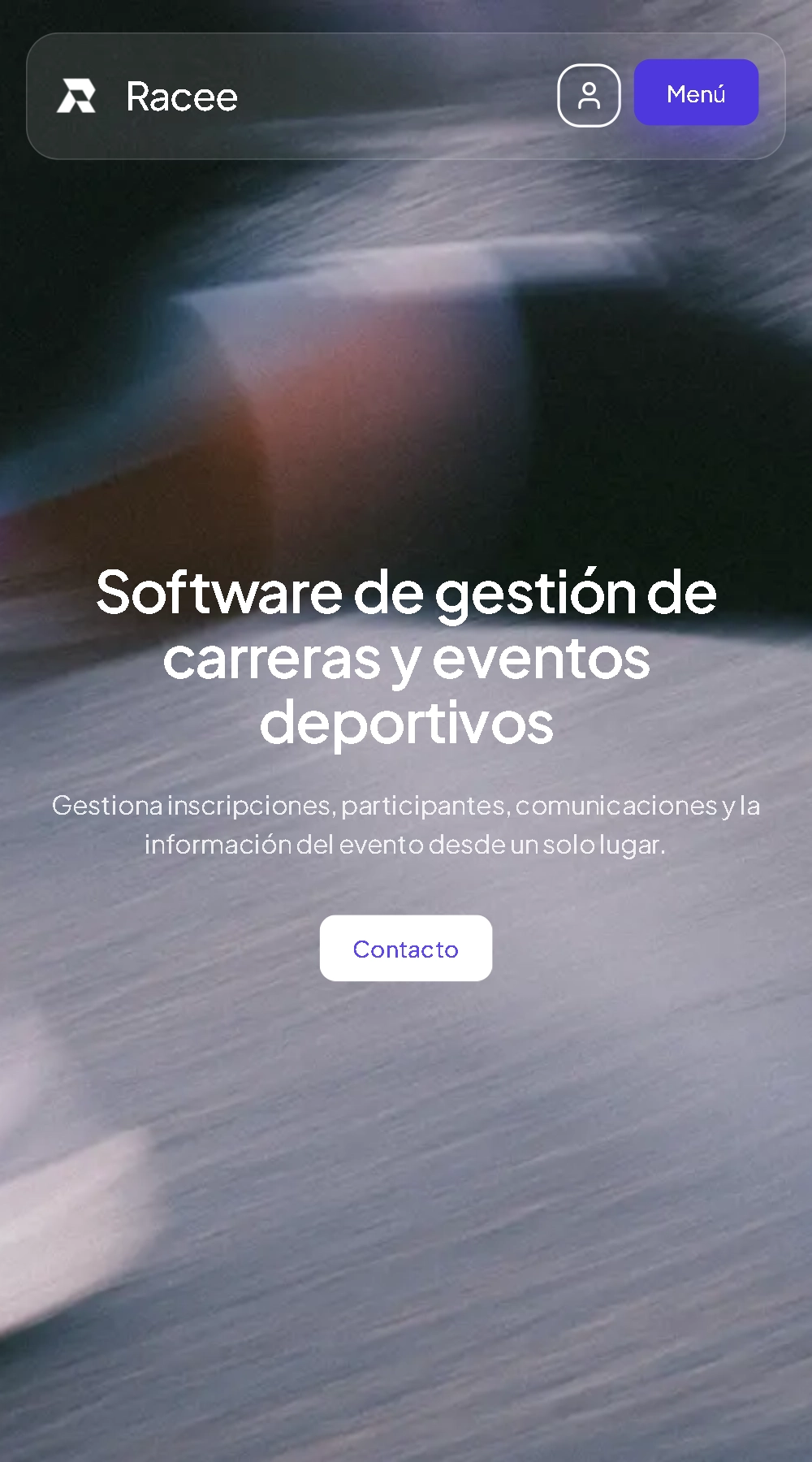 Captura de la web de Racee en móvil